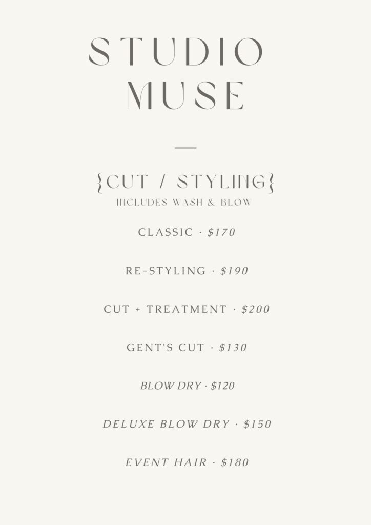 studio muse hair services cut styling